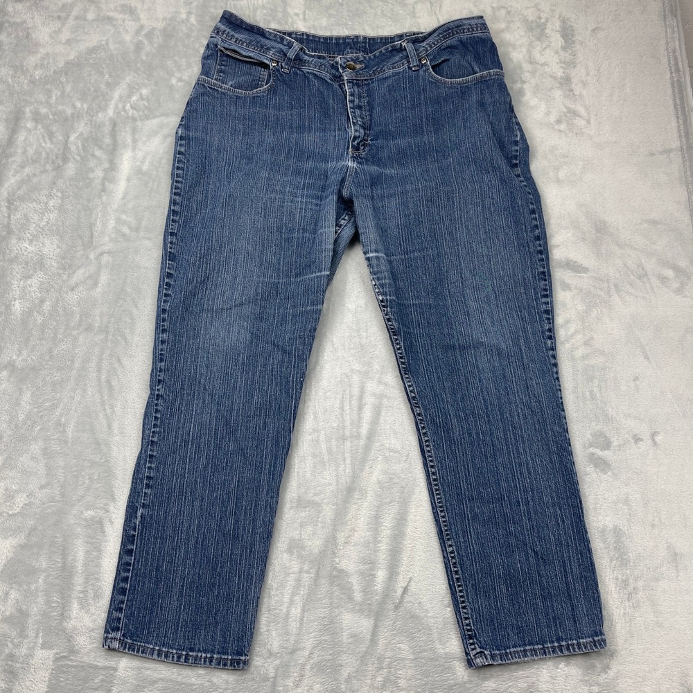 Riders by Lee Jeans Womens 22W‎ Blue Denim Medium Wash Regular Fit Straight Leg